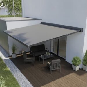 Motorized awning with cassette