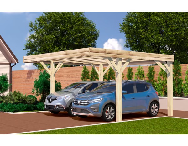 Wooden 2-car carport
