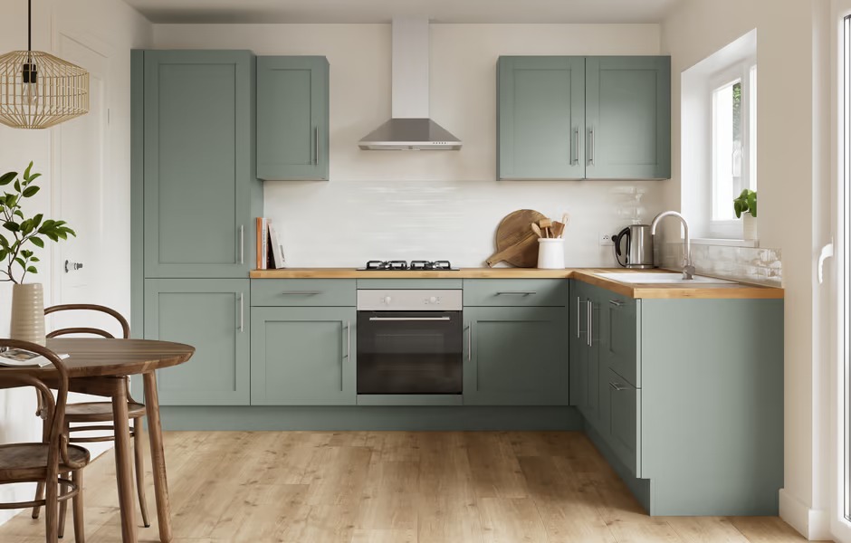 “Coline” kitchen, sage green