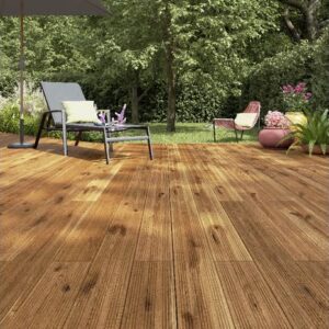 Lemhi” brown pine decking board