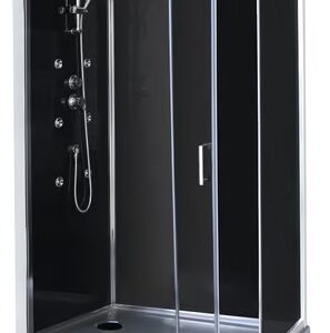 Full Black hydromassage shower cabin