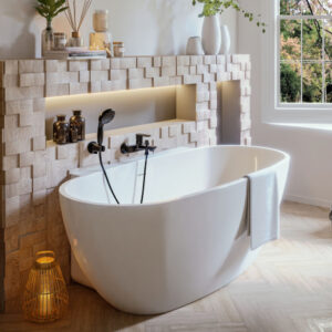 Freestanding bathtub 165x80 oval glossy white